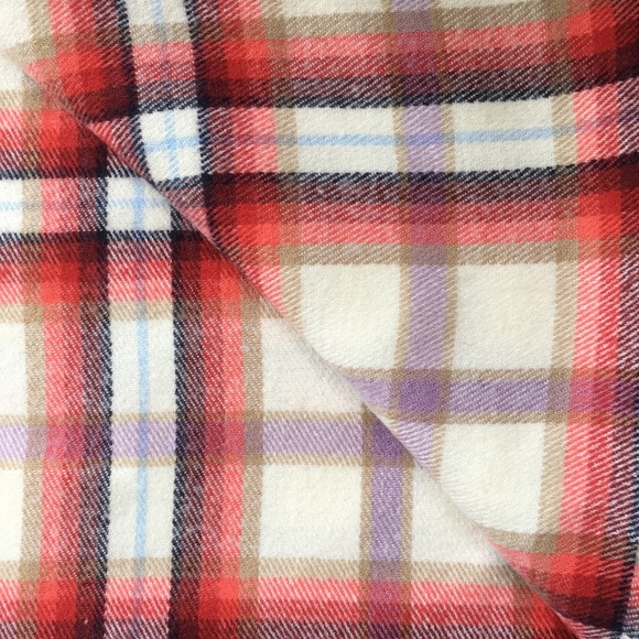 Cosy Modal Scarf with Tassels | Red & Cream Plaid - Picture 3 of 4